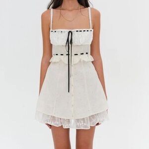 For Love And Lemons Cream Mini Dress